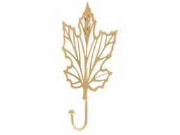 Metalowy haczyk w kształcie złotego liścia klonu