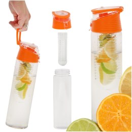 Pomarańczowwa butelka na wodę z wkładem na owoce 800 ml